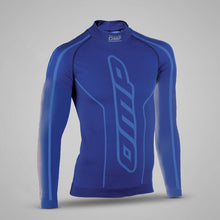 Load image into Gallery viewer, Blue long-sleeve KARTING undertop with an OMP logo
