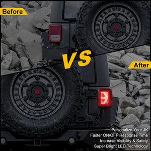 TAIL LIGHTS - WHITE ARROW LED replacement for Wrangler JK JKU (pair)