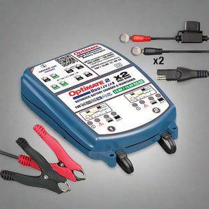 OPTIMATE 2 Duo - x2 DUAL Bank (Lithium / Standard) Car / Kart Battery Charger TM570