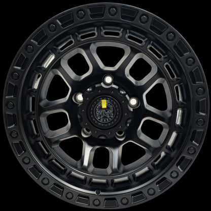 (Set of 5) AMERICAN OUTLAW 'GIBB' 17" 9J - for Landcruiser 5x150 (-12) Matt Black Rims