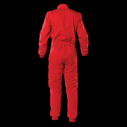OMP Sport red racing suit on a white background