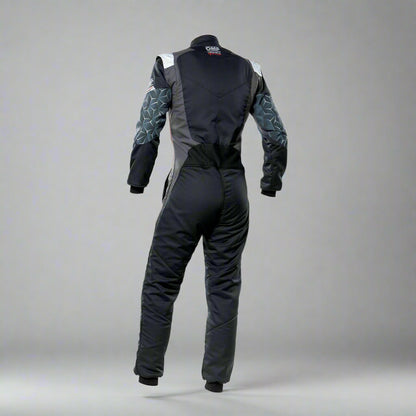OMP TECNICA Hybrid Circuit Race Suit - Black/Silver (Sizes 44-64) FIA 8856-2018