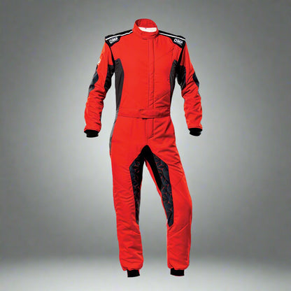 OMP TECNICA Hybrid Circuit Race Suit - Red/Black (Sizes 44-64) FIA 8856-2018