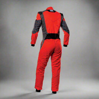 OMP TECNICA Hybrid Circuit Race Suit - Red/Black (Sizes 44-64) FIA 8856-2018