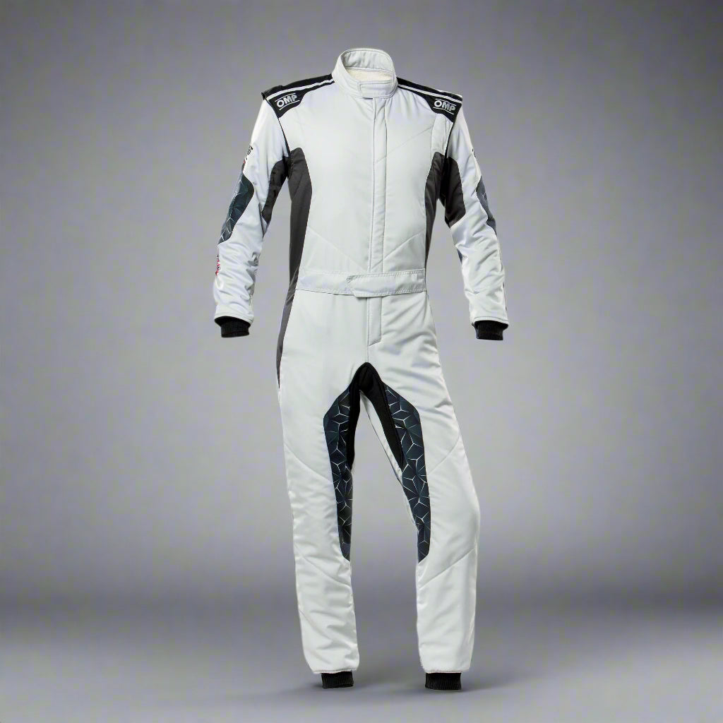 OMP TECNICA Hybrid Circuit Race Suit - Grey/Black (Sizes 44-64) FIA 8856-2018