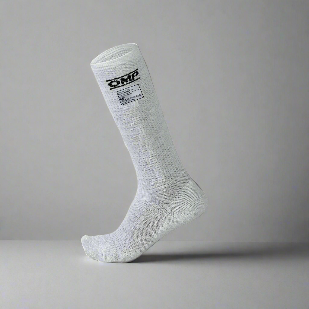 OMP 'ONE' SOCKS Circuit Racing FIA 8856-2018 - WHITE