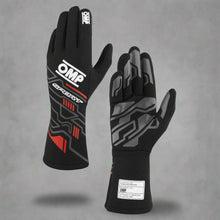 Load image into Gallery viewer, OMP &#39;SPORT&#39; Circuit Racing Gloves - BLACK / WHITE FIA 8856-2018
