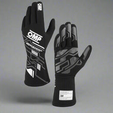 Load image into Gallery viewer, OMP &#39;SPORT&#39; Circuit Racing Gloves - BLACK / WHITE FIA 8856-2018
