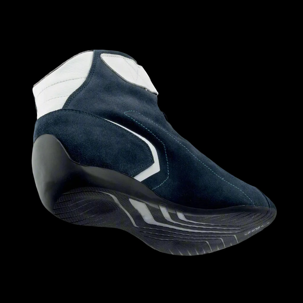 OMP 'FIRST' Circuit Racing Boots (Blue / White / Cyan) FIA 8856-2018