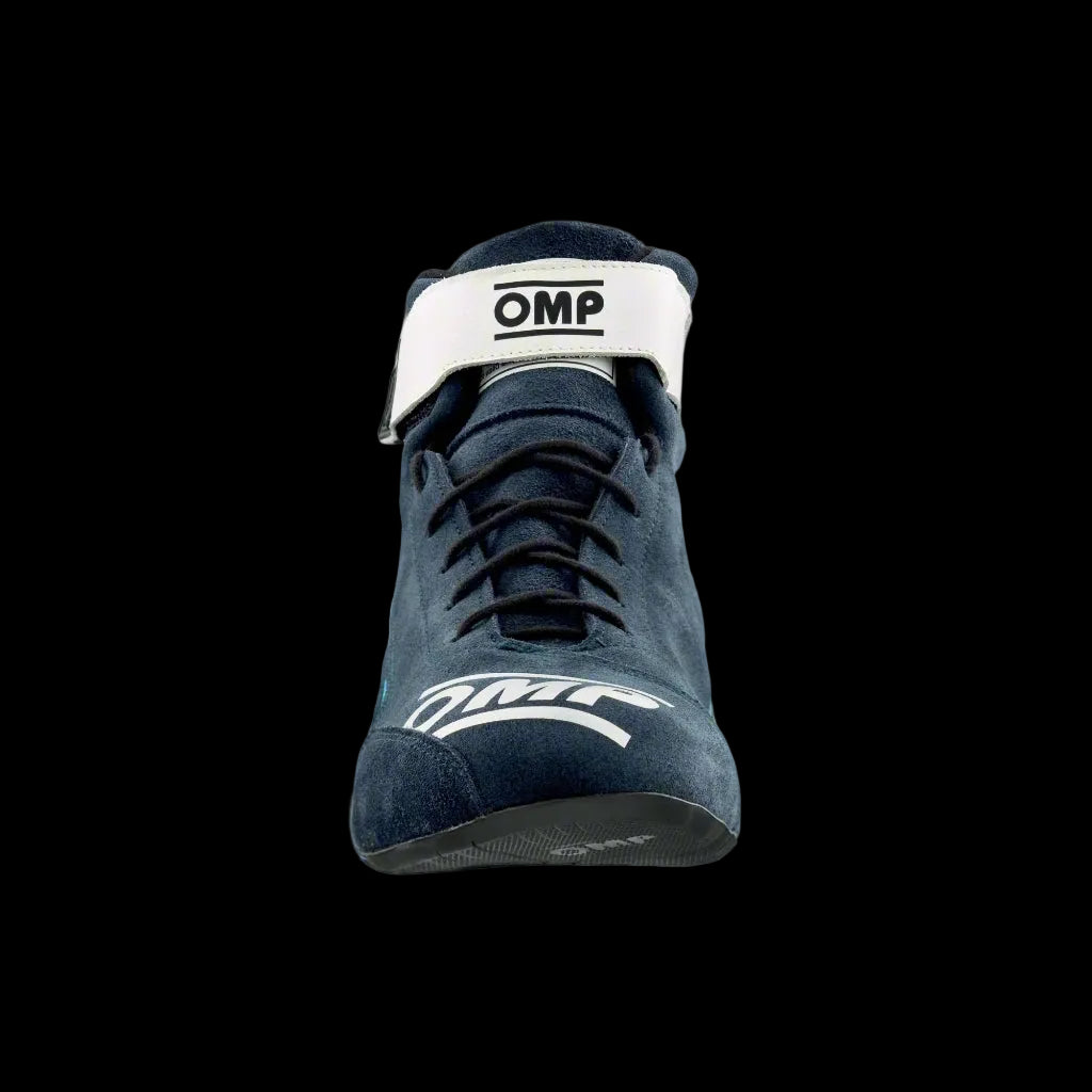 OMP 'FIRST' Circuit Racing Boots (Blue / White / Cyan) FIA 8856-2018