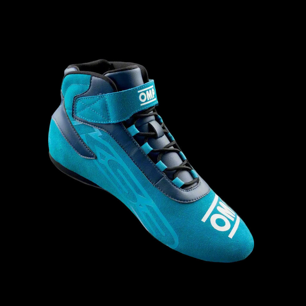 OMP KS-3 Kart Boots (Navy Blue / Cyan)