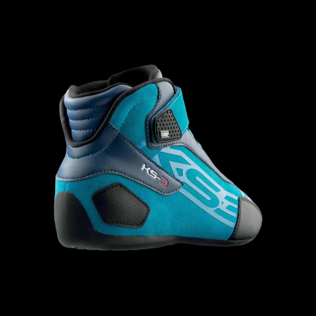OMP KS-3 Kart Boots (Navy Blue / Cyan)