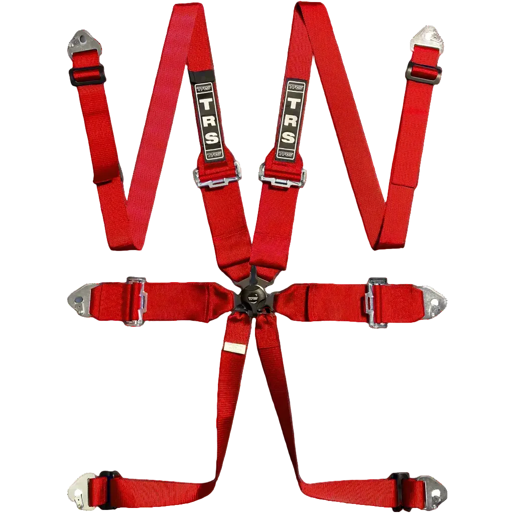 TRS 6 Point 'Magnum' Race Harness / Belts (FIA Homologated) - Red