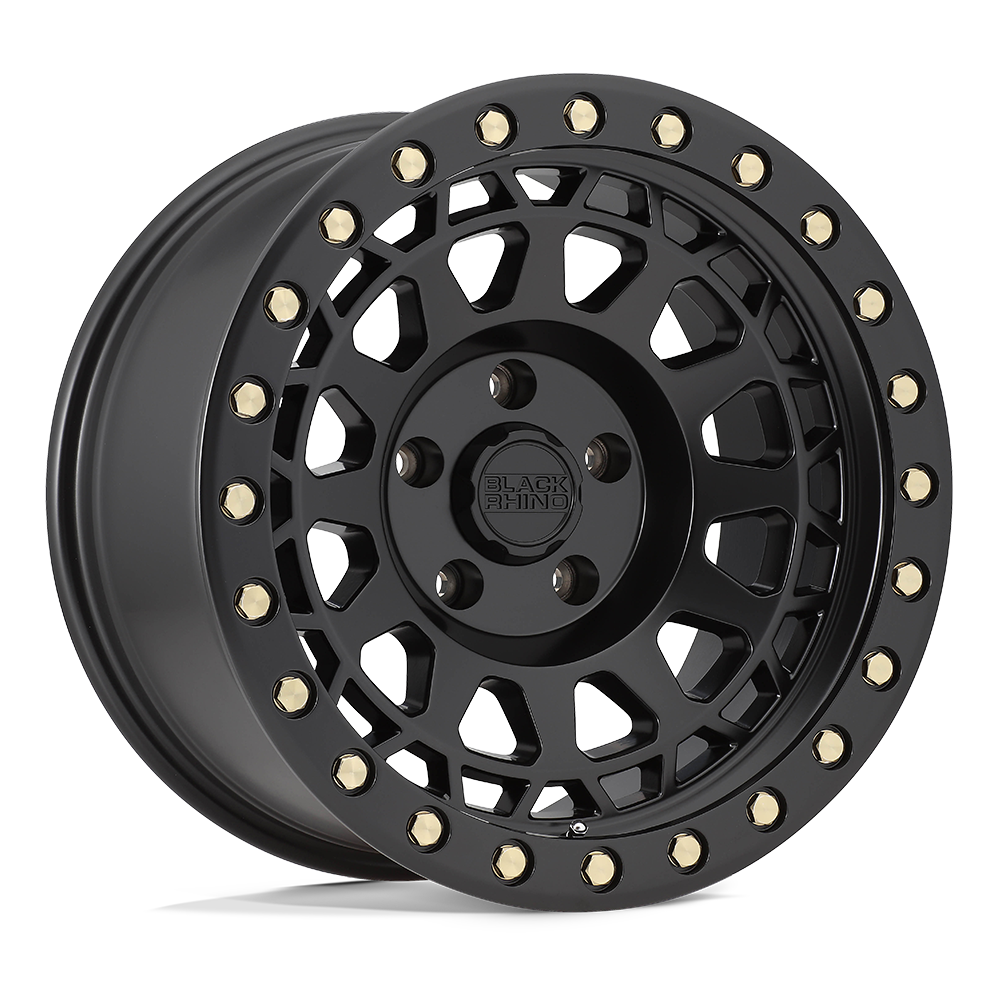 BLACK RHINO 'PRIMM' 17" - Matte Black with Brass Bolts (set of 5 Jeep 5x127) -0