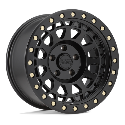 BLACK RHINO 'PRIMM' 17" - Matte Black with Brass Bolts (set of 5 Jeep 5x127) -0