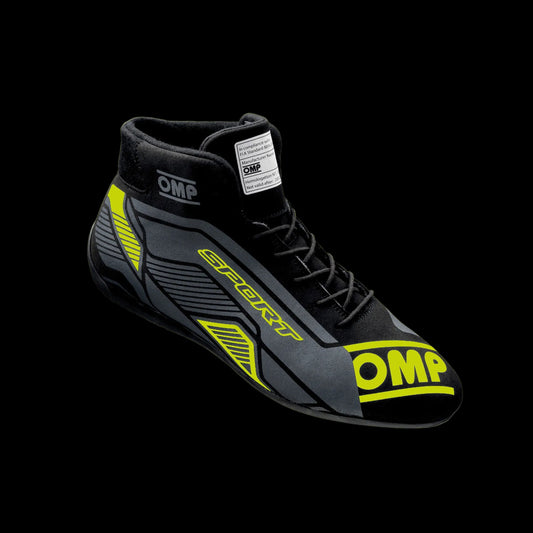 OMP 'SPORT' Circuit Racing Boots - (BLACK / FLURO YELLOW) FIA 8856-2018
