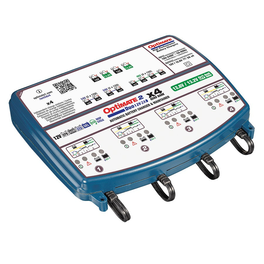 OPTIMATE 2 Duo - x4 QUAD Bank (Lithium / Standard) Car / Kart Battery Charger TM574