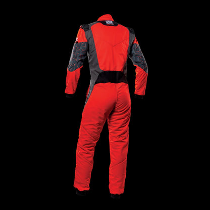 OMP TECNICA Hybrid Circuit Race Suit - Red/Black (Sizes 44-64) FIA 8856-2018