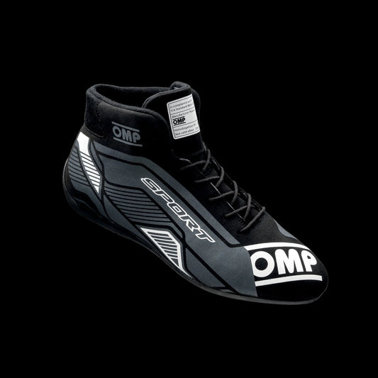 OMP 'SPORT' Circuit Racing Boots - (BLACK / WHITE) FIA 8856-2018