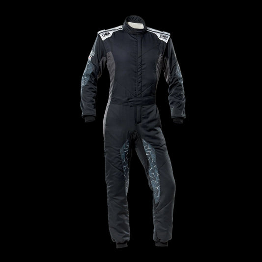OMP TECNICA Hybrid Circuit Race Suit - Black/Silver (Sizes 44-64) FIA 8856-2018