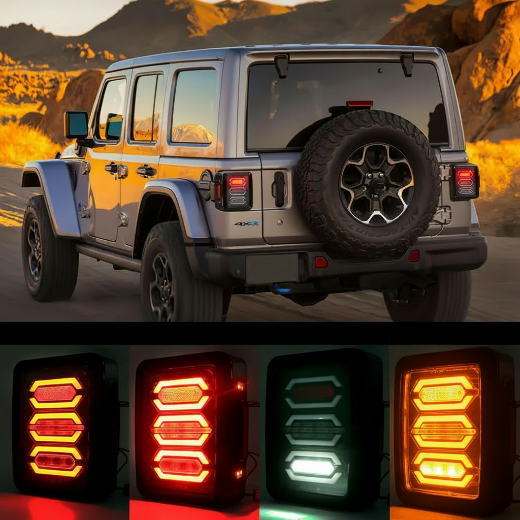 TAIL LIGHTS - HEX LED replacement for Wrangler JK JKU (pair)