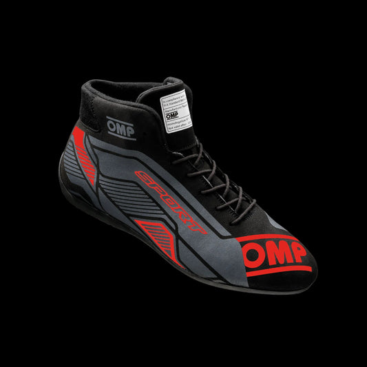 OMP 'SPORT' Circuit Racing Boots - (BLACK / RED) FIA 8856-2018