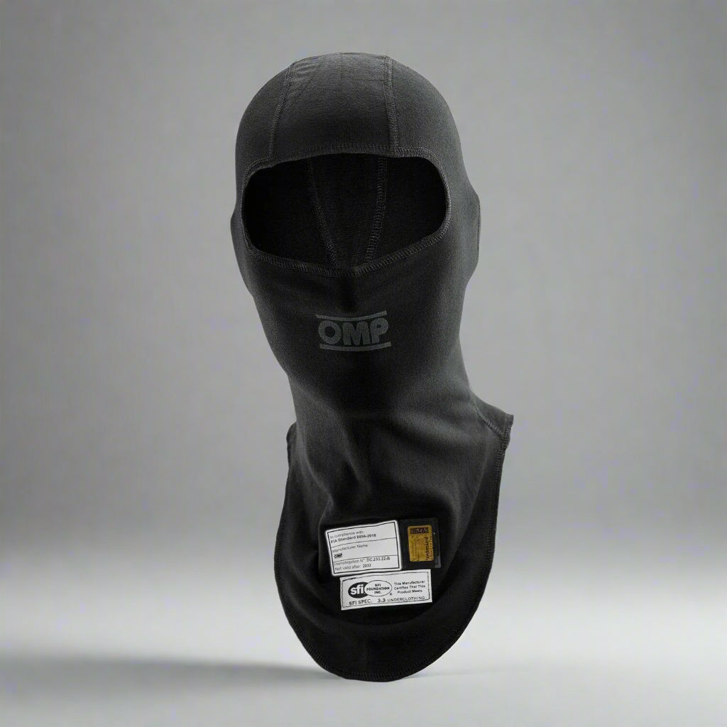 OMP 'ONE EVO' Circuit Racing Balaclava FIA 8856-2018 - BLACK
