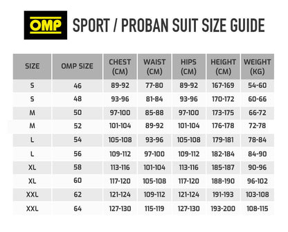 OMP SPORT Circuit Race Suit - Black (Sizes S-XXL) FIA 8856-2018