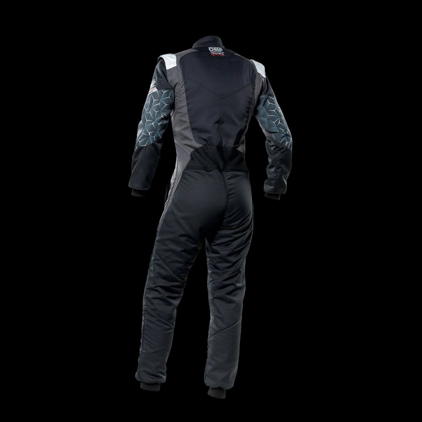 OMP TECNICA Hybrid Circuit Race Suit - Black/Silver (Sizes 44-64) FIA 8856-2018
