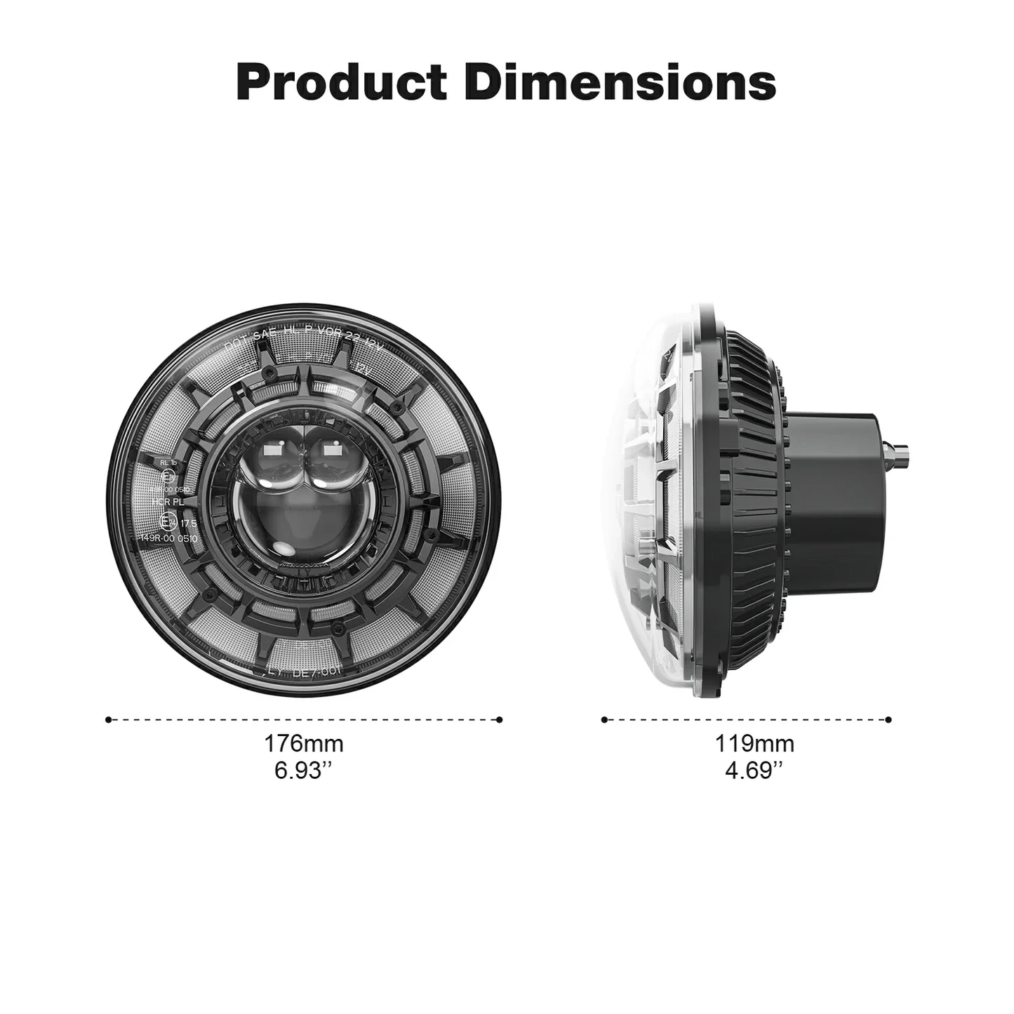 LED Headlights 'GALAXY' with DRL for Wrangler JK JKU TJ (pair) A+ 'PHILIPS' LED