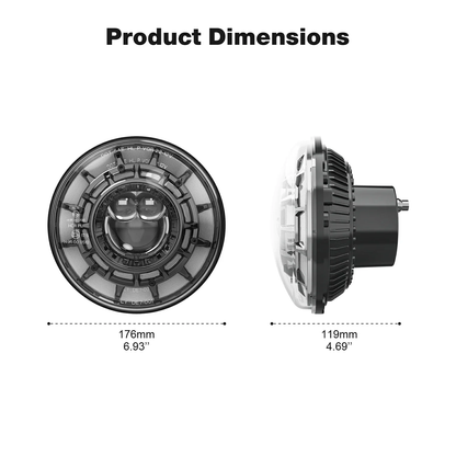 LED Headlights 'GALAXY' with DRL for Wrangler JK JKU TJ (pair) A+ 'PHILIPS' LED