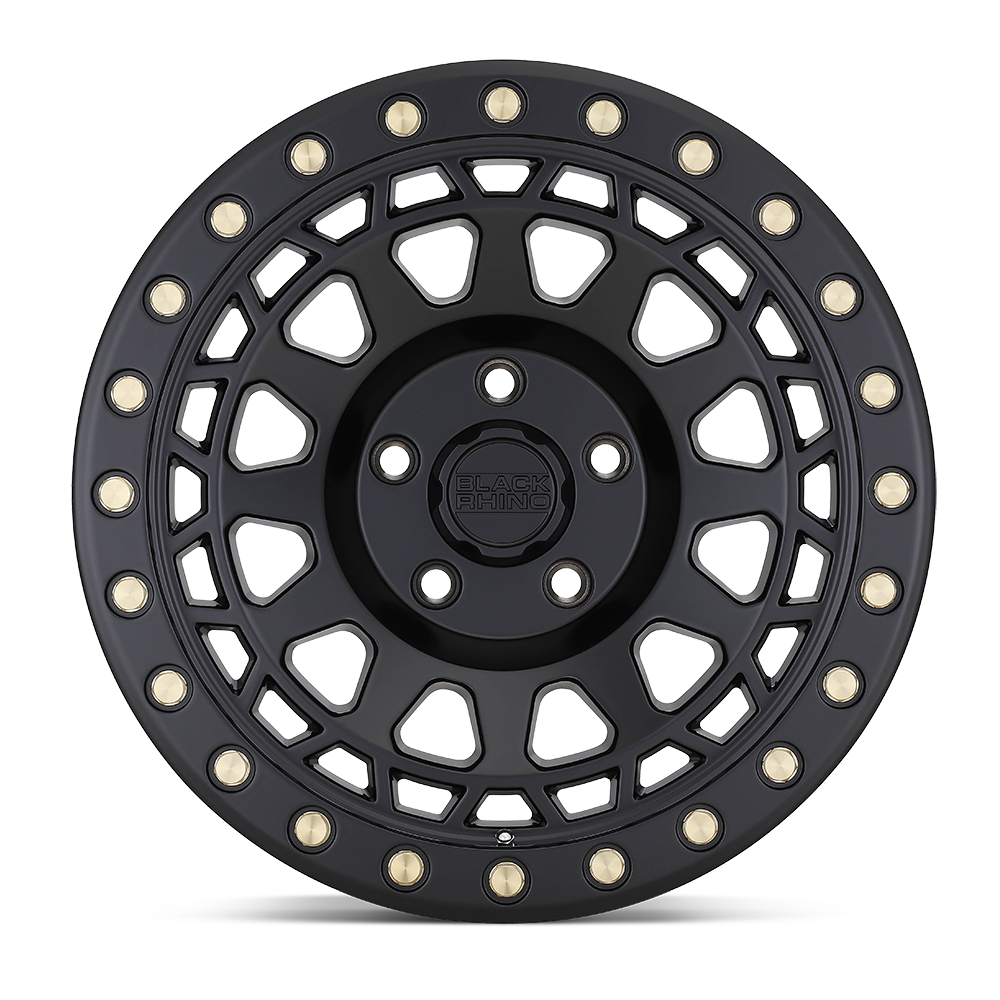 BLACK RHINO 'PRIMM' 17" - Matte Black with Brass Bolts (set of 5 Jeep 5x127) -0