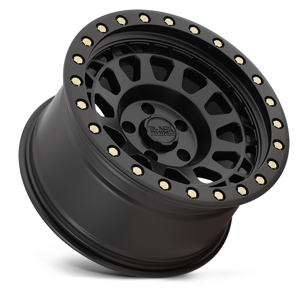 BLACK RHINO 'PRIMM' 17" - Matte Black with Brass Bolts (set of 5 Jeep 5x127) -0