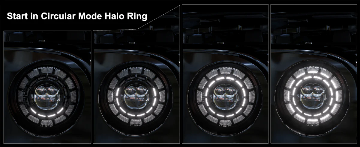 LED Headlights 'GALAXY' with DRL for Wrangler JK JKU TJ (pair) A+ 'PHILIPS' LED