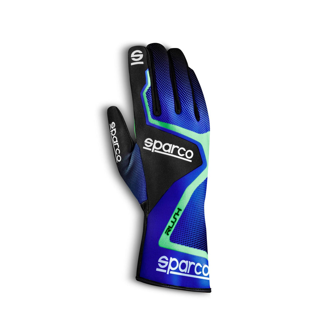 Sparco RUSH Kart Racing Gloves (Blue/Green)