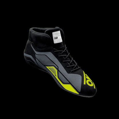 OMP 'SPORT' Circuit Racing Boots - (BLACK / FLURO YELLOW) FIA 8856-2018