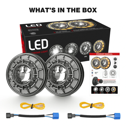 LED Headlights 'GALAXY' with DRL for Wrangler JK JKU TJ (pair) A+ 'PHILIPS' LED