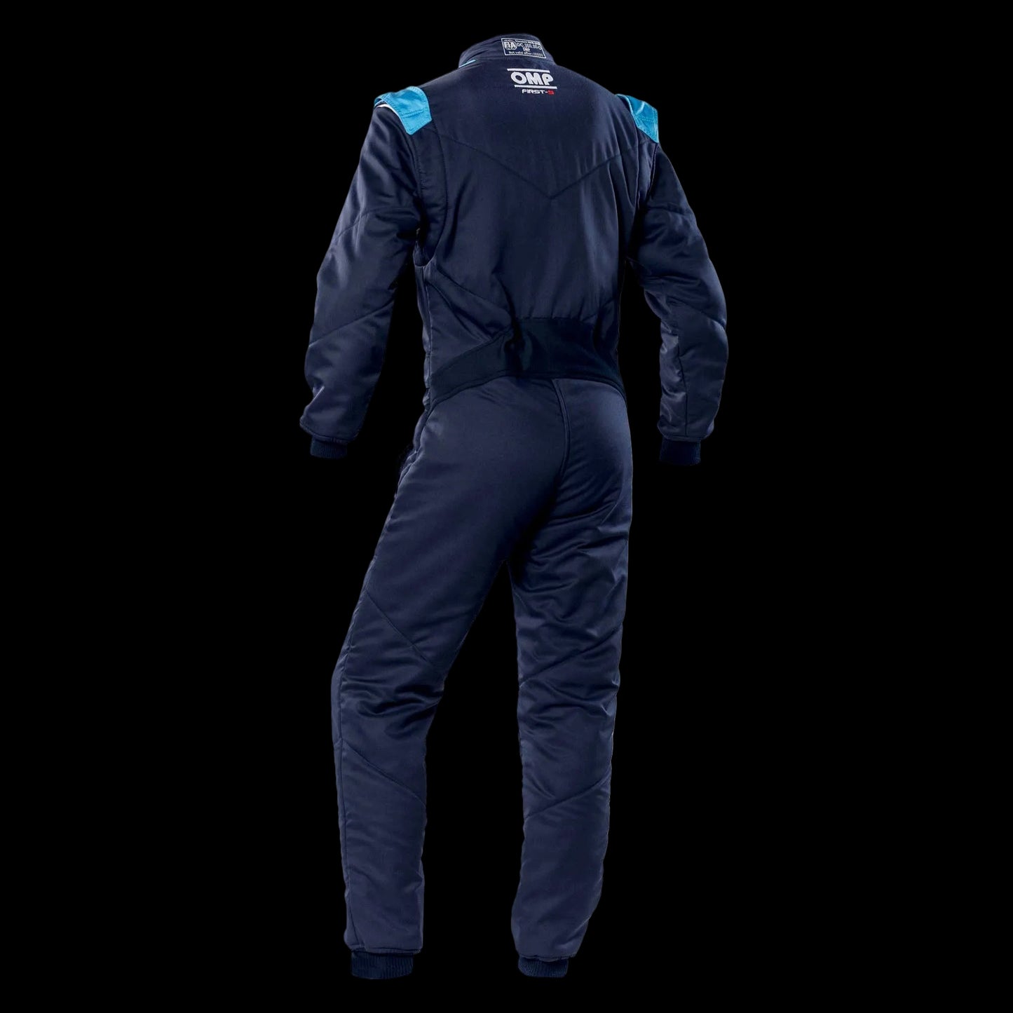 OMP FIRST-S Circuit Race Suit - Blue Navy/Cyan (Sizes 44-64) FIA 8856-2018