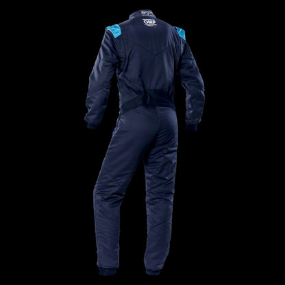 OMP FIRST-S Circuit Race Suit - Blue Navy/Cyan (Sizes 44-64) FIA 8856-2018