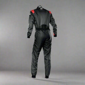 OMP KS-3R  'ART' Kart Suit BLACK / RED - ADULT (Sizes 42-62)