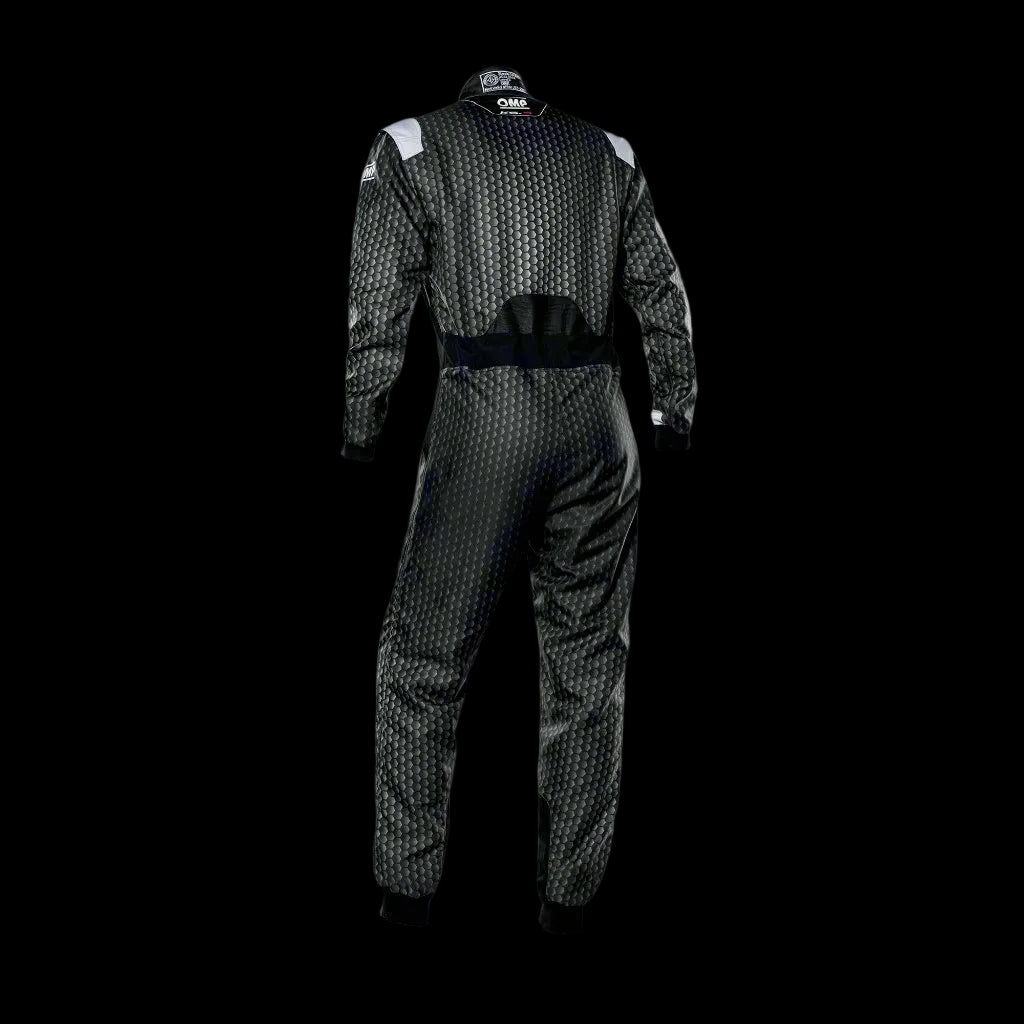 OMP KS-3R  'ART' Kart Suit BLACK / SILVER - Youth to Adult (Sizes 42-62)