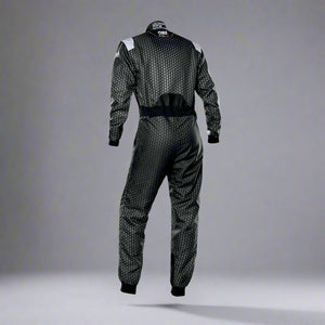 OMP KS-3R  'ART' Kart Suit BLACK / SILVER - ADULT (Sizes 42-62)