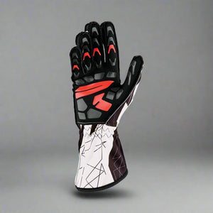 OMP KS-2 'ART' Kart Gloves - Black / White (ADULT Sizes XXS-XL)