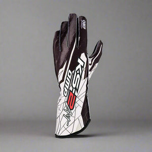 OMP KS-2 'ART' Kart Gloves - Black / White (KIDS Sizes 4-6)