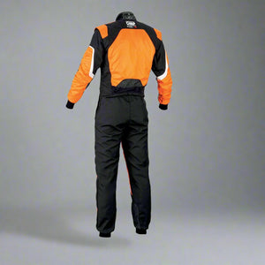 OMP KS-3 Kart Suit BLACK/FLURO ORANGE- YOUTH (Sizes 120-160)