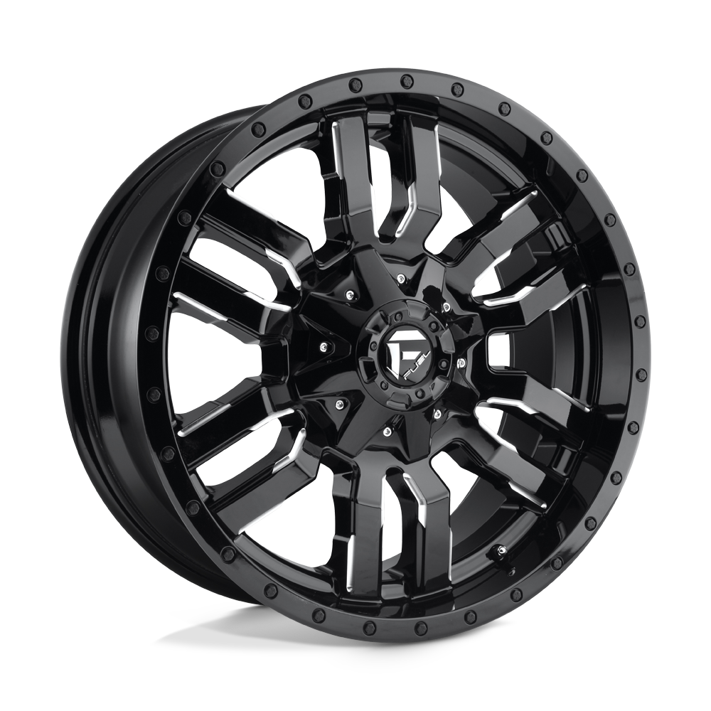 FUEL OFFROAD 'SLEDGE' D595 17" Rims for Hilux / Ranger / LC - Gloss Black Milled (1790 6/135/139.7 +2) set of 4