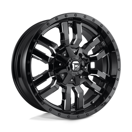 FUEL OFFROAD 'SLEDGE' D595 17" Rims for Hilux / Ranger / LC - Gloss Black Milled (1790 6/135/139.7 +2) set of 4