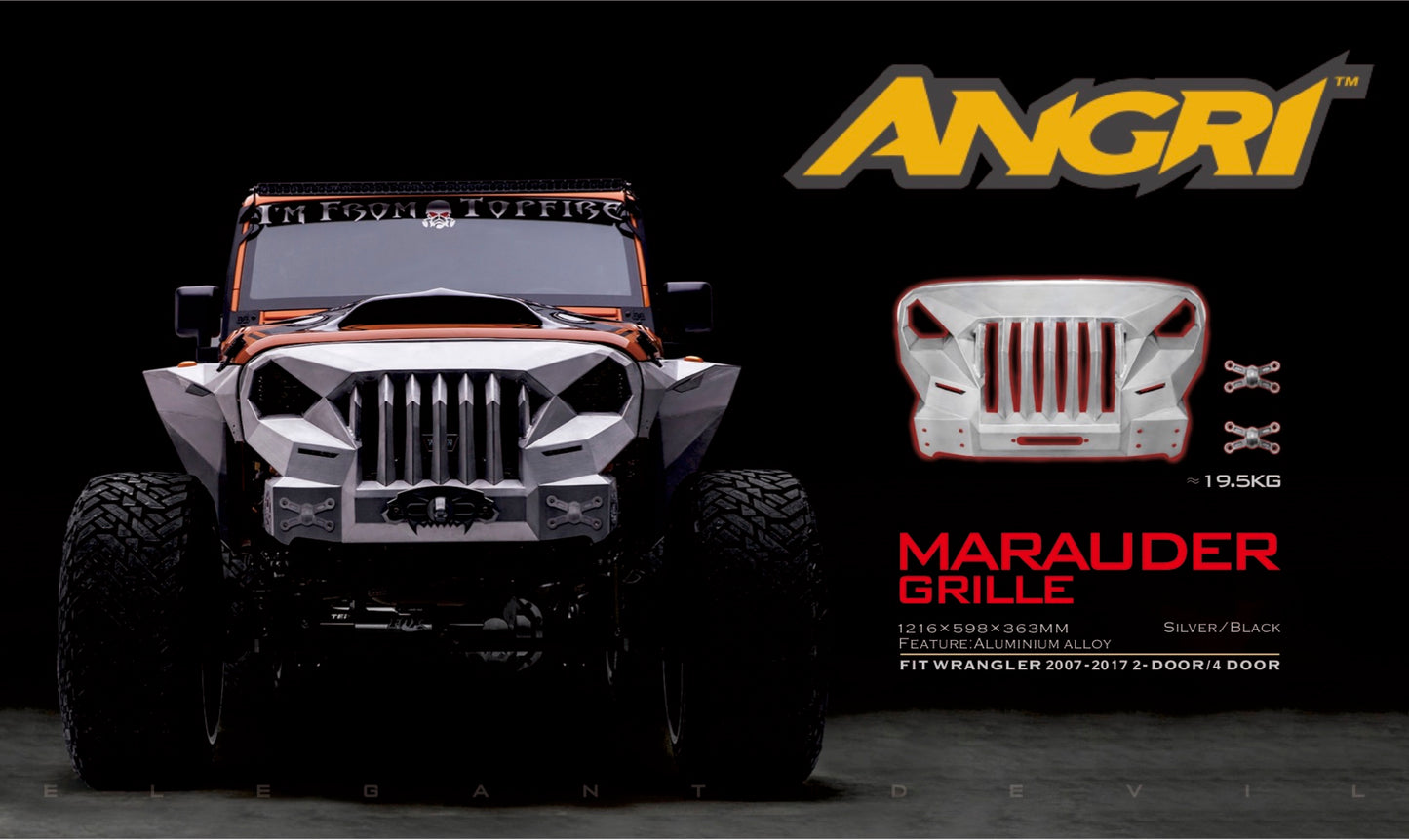 Topfire Marauder III Front Grumper (Bumper and Grill) for Wrangler JK JKU