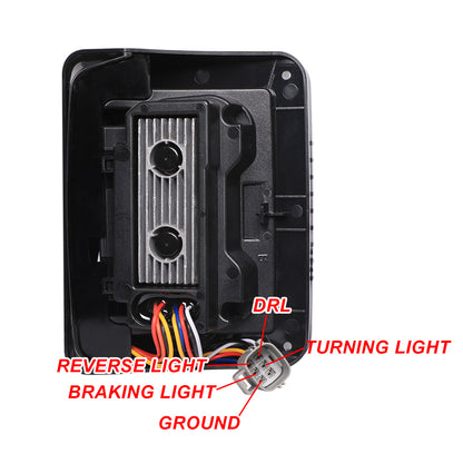 TAIL LIGHTS - CEE 'C' BLACKED LED replacement for Wrangler JK JKU (pair)