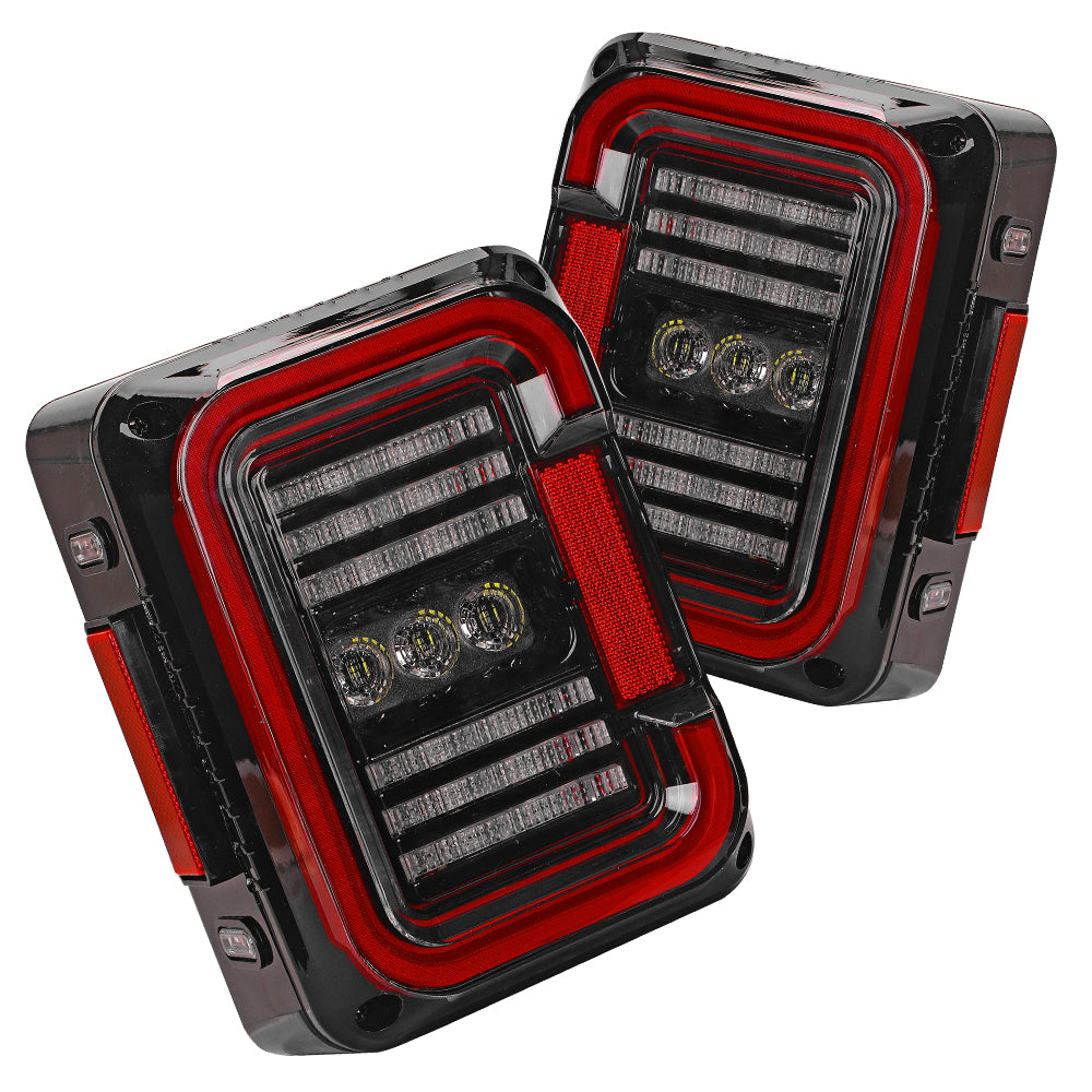 TAIL LIGHTS - CEE 'C' CLEAR SMOKE LED replacement for Wrangler JK JKU (pair)